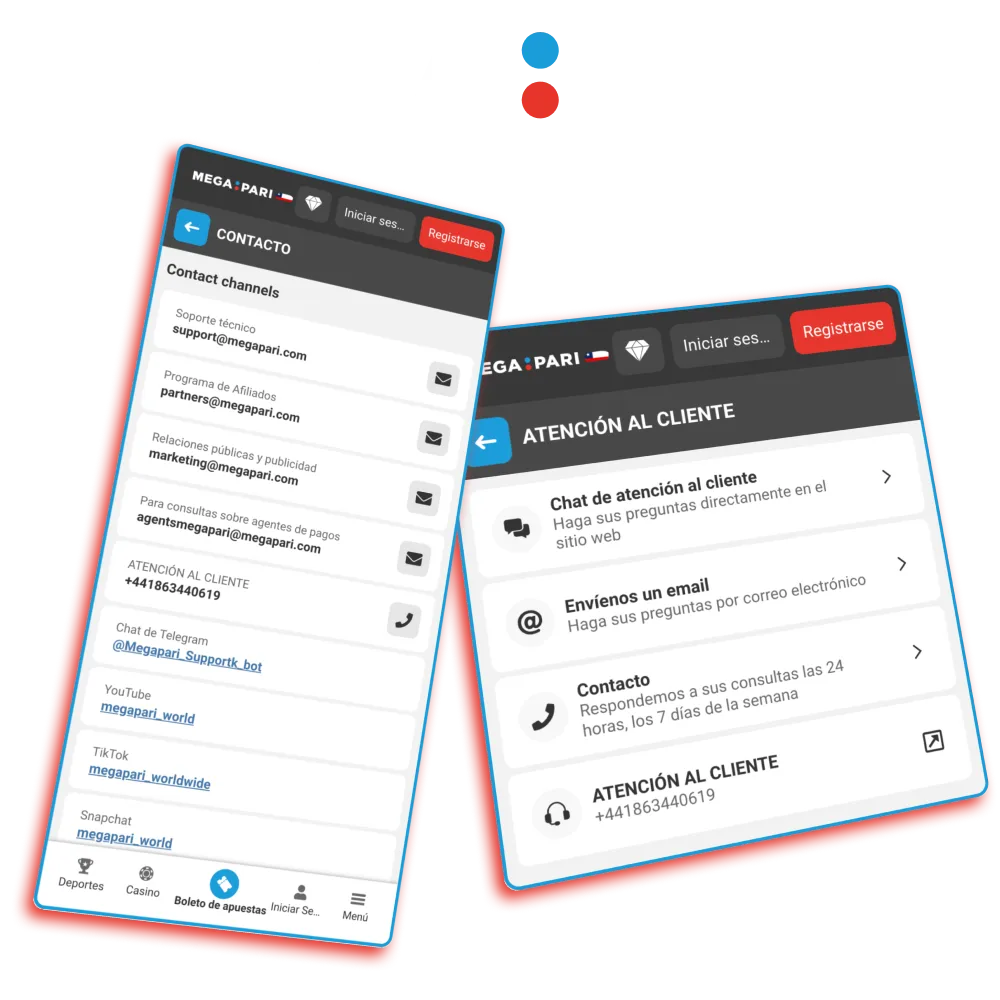 Megapari Chile soporte 24 horas con respuesta en minutos.