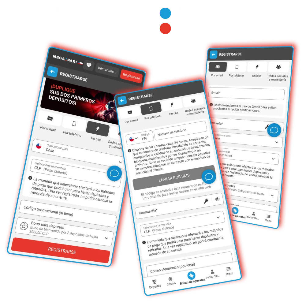 Registro rápido en Megapari Chile con apuestas y casino seguro.