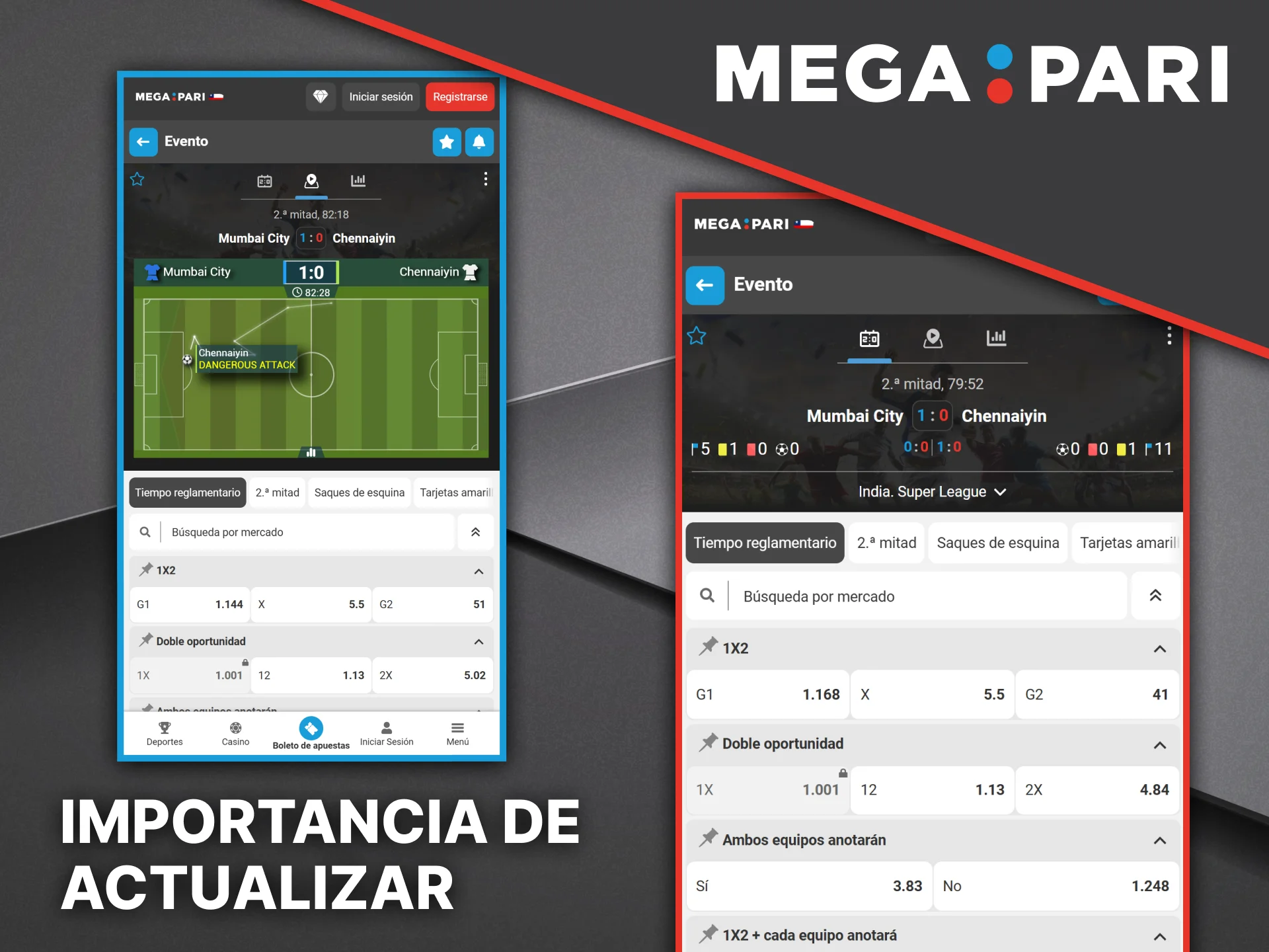 Actualizar periódicamente la aplicación Megapari garantizará un rendimiento óptimo de sus apuestas.