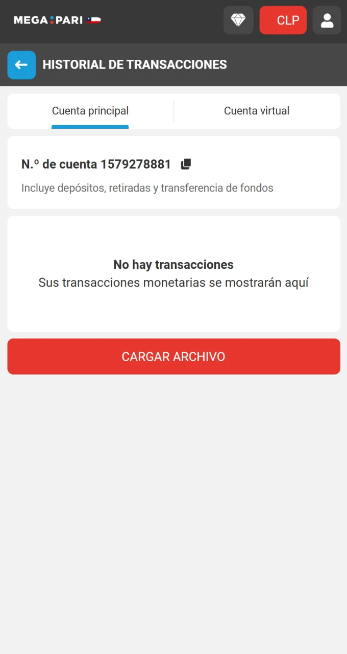 Puede ver su historial de transacciones en el sitio web de Megapari.