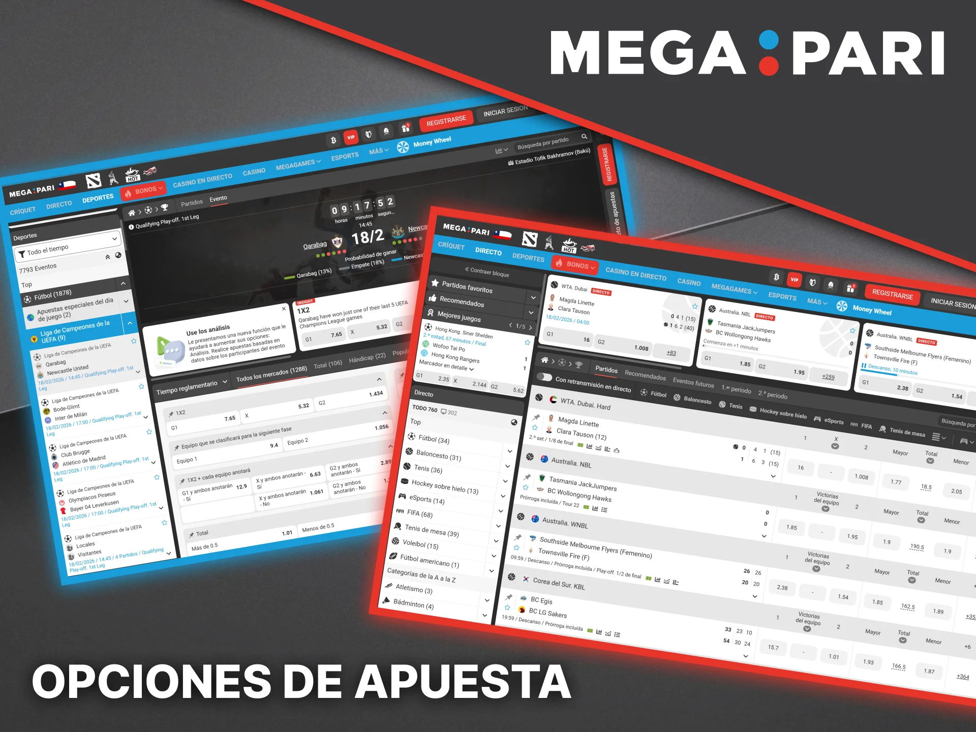 Los clientes de la casa de apuestas Megapari tienen a su disposición una amplia gama de mercados y tipos de apuestas.