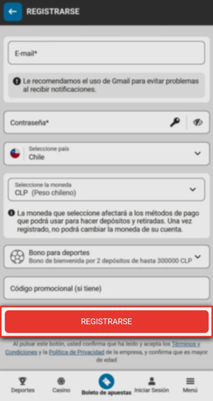 Confirma tu registro oficial con la casa de apuestas Megapari.